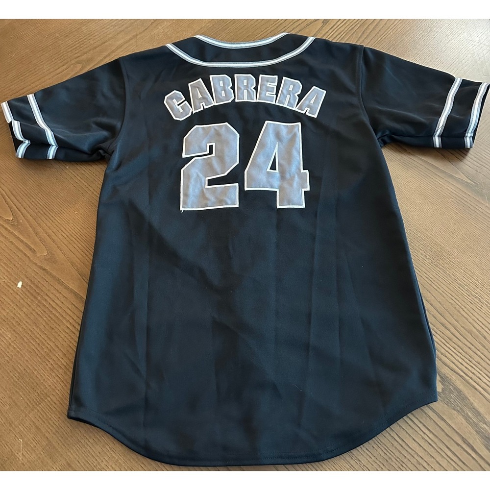 True Fan Miguel Cabrera Florida Marlins Jersey Youth XXL Black Baseball No 24